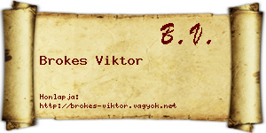 Brokes Viktor névjegykártya